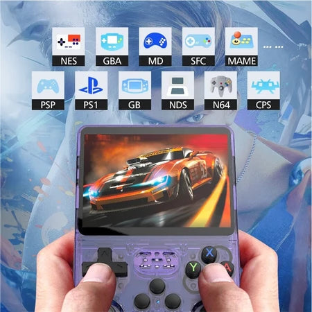 【Venda quente】 Console de jogos portátil retrô IPS de 4 polegadas R36Plus, chip Dual-RAM 1G, ARKOS 2.0 para mais de 15.000 jogos, jogos portáteis para PSP/N64
