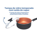 Conjunto Jogo de Panelas Teflon 10 Peças Antiaderente Tampa de Vidro