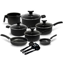 Conjunto Jogo de Panelas Teflon 10 Peças Antiaderente Tampa de Vidro