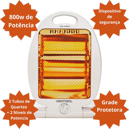 Aquecedor de Ambientes Ventisol 800W a Quartzo – Modelo AQ